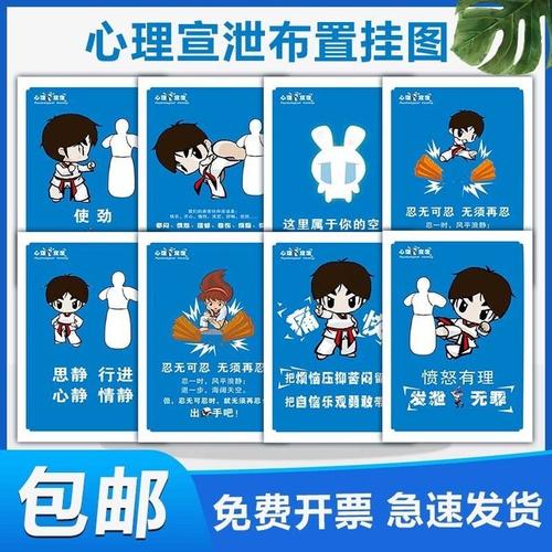 心理宣泄挂图 学校心理宣泄室装饰图墙贴画 心理健康教育咨询室专用